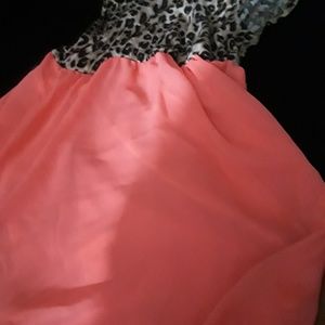 Orange cheetah print dress for a child